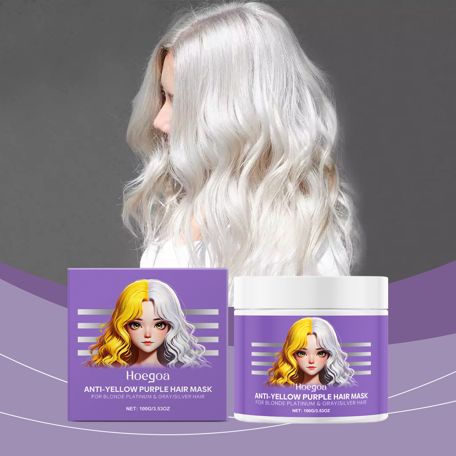 Deep Conditioner Mask - Masker Rambut Ungu Menutupi Rambut Abu-abu
