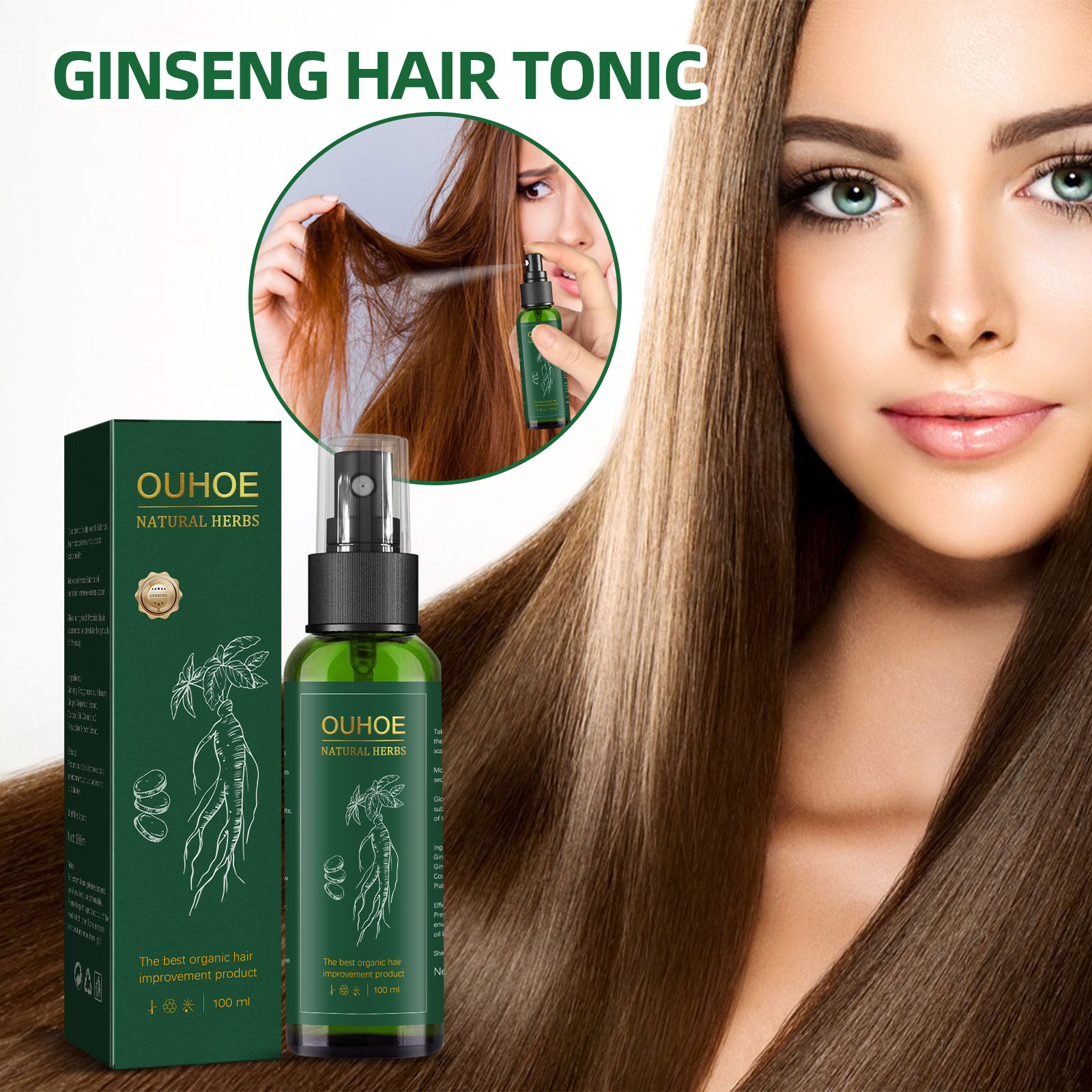 Semprotan perawatan rambut Gin - Hair Care Natural Products ulasan dan harga