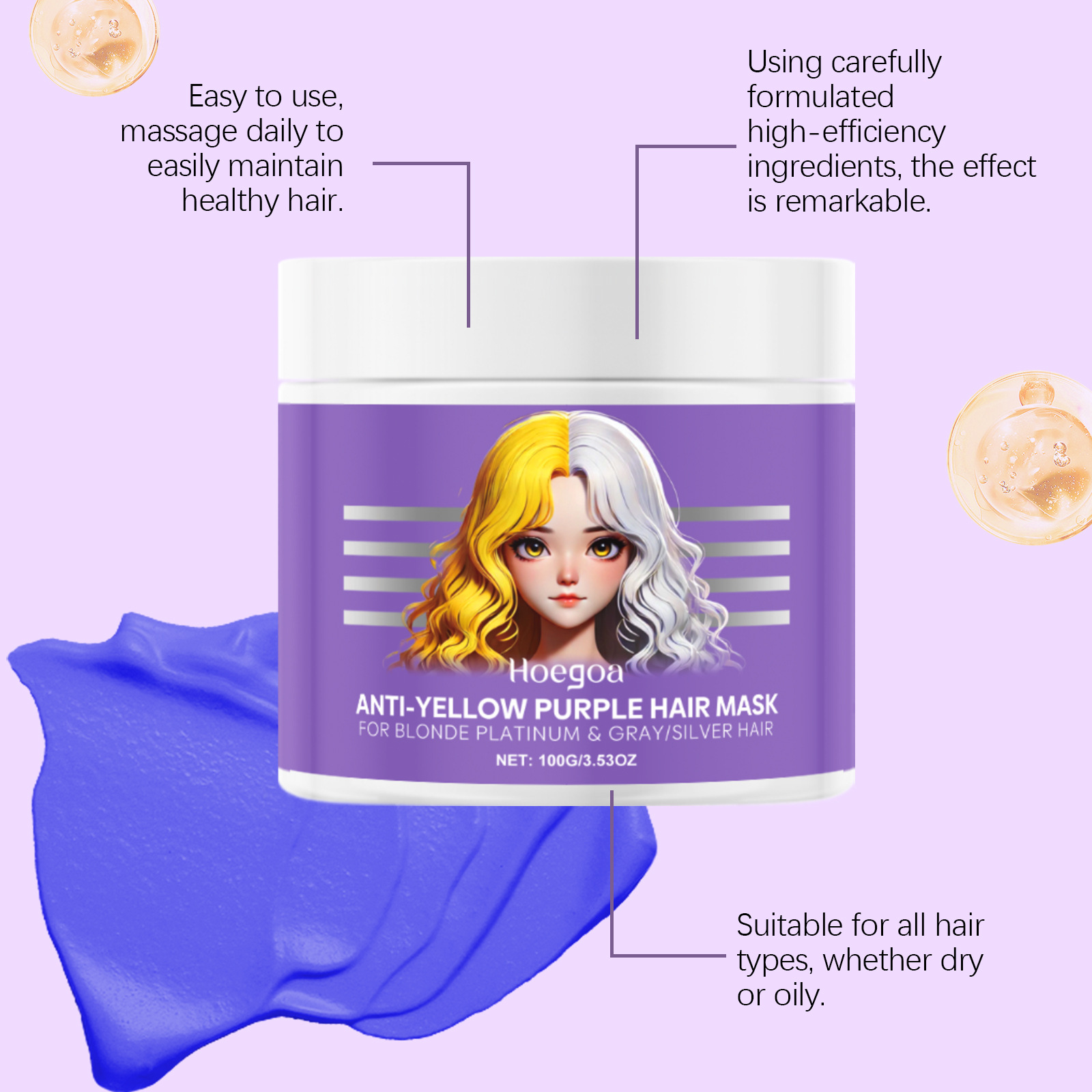 Masker Rambut Ungu Menutupi Ra - Deep Conditioner Mask ulasan dan harga